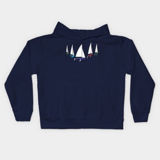 Flying Scot Sailboats Rounding a Mark Kids Hoodie